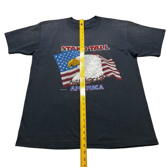 Vintage 90s flag bald eagle “Stand Talk America” T-shirt Men size Large Retro - Picture 6 of 10